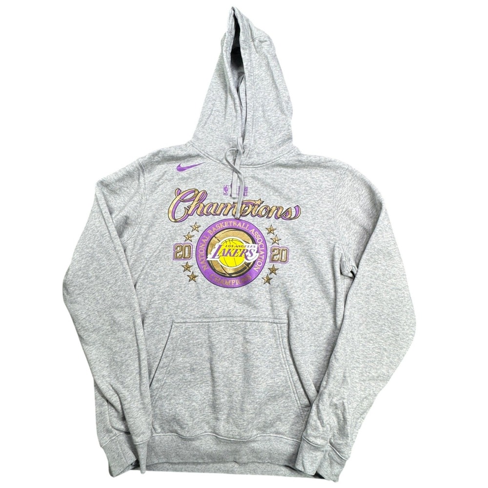Los Angeles Lakers Nike Hoodie Mens M Gray 2020 NBA Finals Champions